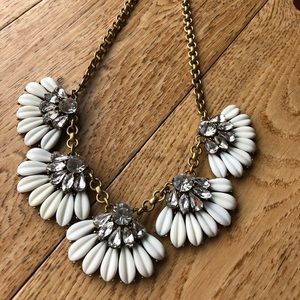 J. crew statement flower necklace white bib bubble